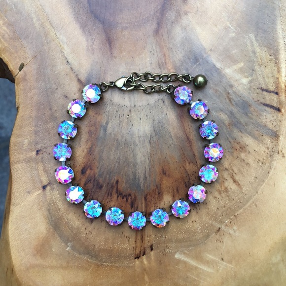 Aurora Borealis Crystal Tennis Bracelet - Picture 12 of 13